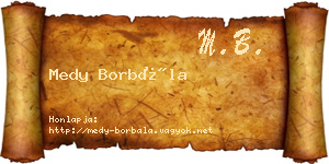 Medy Borbála névjegykártya